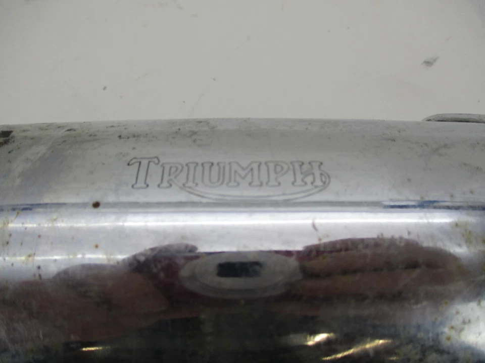Vintage Triumph BSA British Motorcycle Chrome Burgess Exhaust Muffler - Image 3 of 4