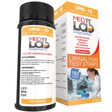 10 Parameter Urine Test Strips for Urinalysis (150 Cnt) for CKD, Liver, Kidneys