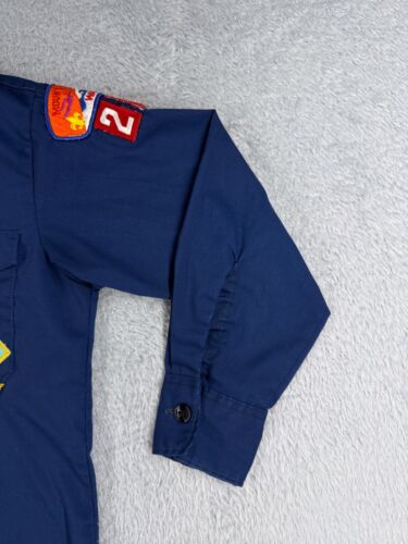 VINTAGE Boy Scouts of America Shirt Youth 12 Blue Long Sleeve Cub 1980 Polyester - Picture 2 of 14