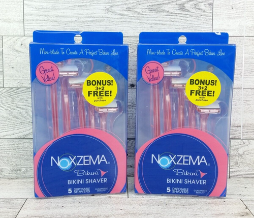 Lot of 2 - Packs of 5 Noxzema Bikini Shavers Disposable Razors - Discontinued