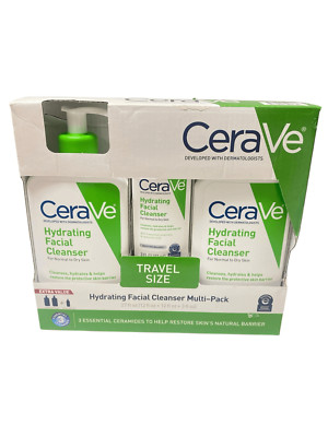 Cerave Hydrating Facial Cleanser Set of  (2)12oz + 3oz travel size bottle