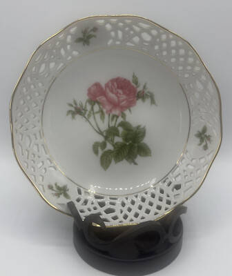 Form Marienbad German Porcelain Ingres Weiss Reticulated Rose Design Bowl
