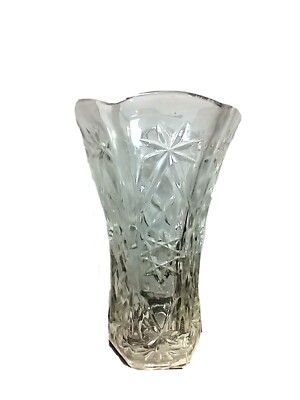 Anchor Hocking Early American Prescut Vintage Star of David 10'' Tall Vase 7'' top