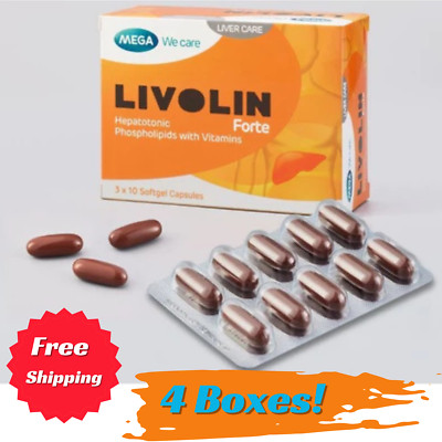 4X Livolin Forte Liver Cleanse Detox Vitamin Supplement 50's / Box Free Shipping