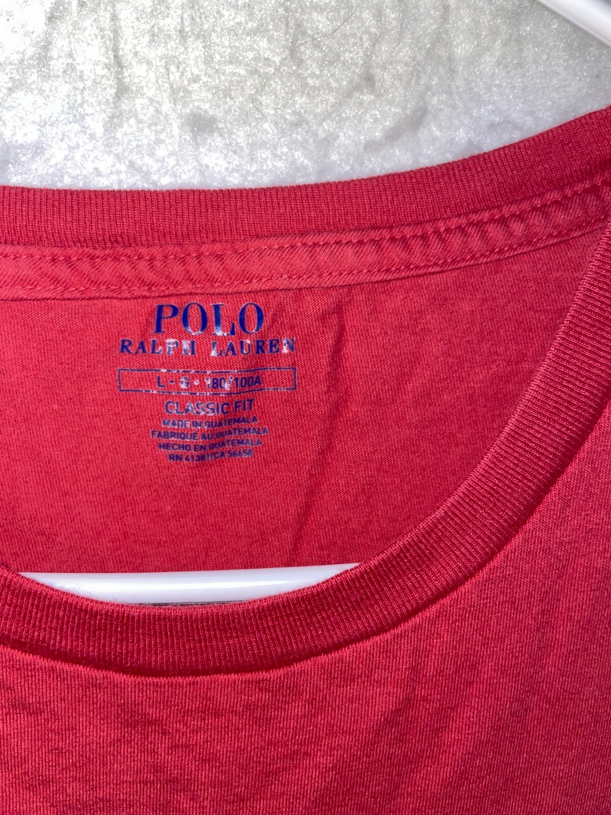 Polo Ralph Lauren manica corta big pony grafica arcobaleno splash uomo taglia L rossa