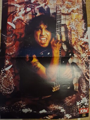 A3 Large TOM ARAYA SLAYER / OZZY OSBOURNE POSTER RAW MAGAZINE 