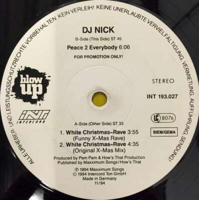 DJ Nick - White Christmas-Rave 12'' Promo Vinyl Schallplatte 3