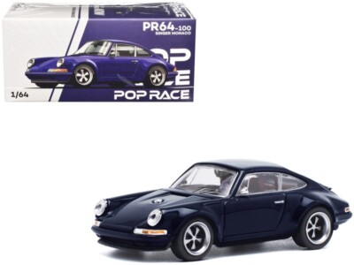 Pop Race Porsche 911 Singer Monaco Blue 1/64 PR640100
