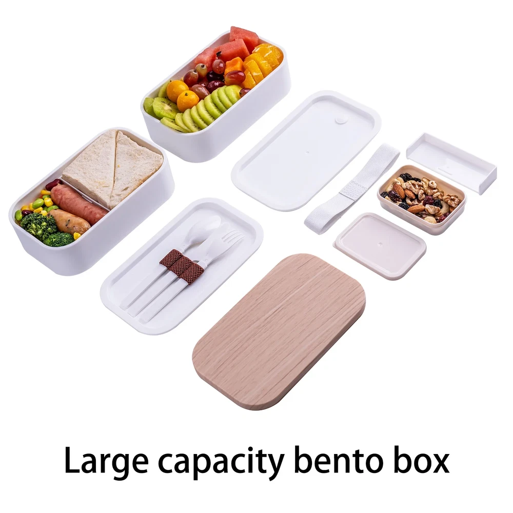 Bento Box ,2 Layer Lunch Box , Leak-Proof, Includes Sauce Container, Divider,Lun