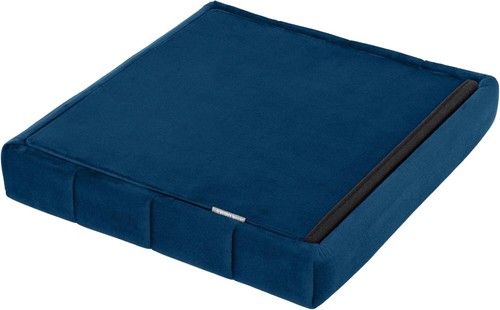 Mid-Century Modern Blue Velvet Storage Ottoman - Hidden Footrest Compartment - Picture 9 of 9