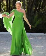 Elegant Green Mother Of The Bride Dresses One Shouder Mermaid Wedding GuestDress