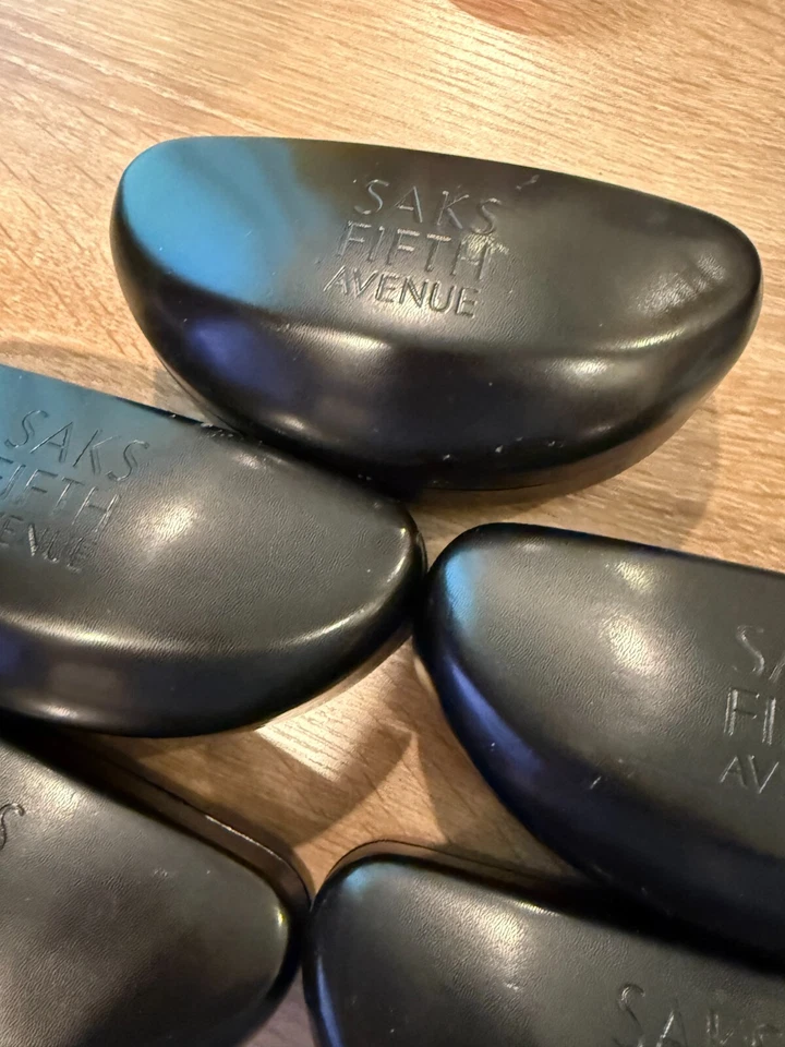 5 Saks Fifth Avenue Hard Clamshell Eyeglass Cases - Black  5 CASES!!!! - Image 2 of 4