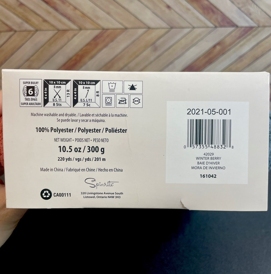 Bernat Blanket O'Go Yarn Winter Berry Yarnspirations New In Packaging