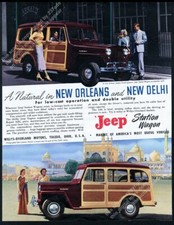1949 Willys Jeep Station Wagon New Orleans Arnauds Restaurant Photo Vtg Ad