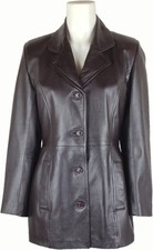 Unicorn Womens Classic Suit Blazer Real Leather Jacket Brown #az