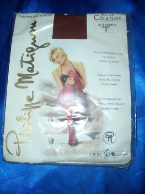 Philippe Matignon blickdichte Microfaser Strumpfhose Gr. 2 henne 50 den OVP