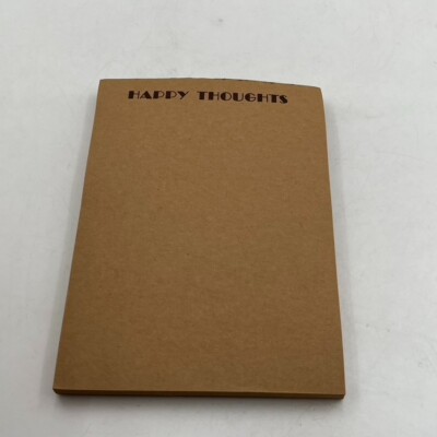 Art Deco Brown Happy Thoughts Note Pad 1940 Font Style Complete Pad Office Desk