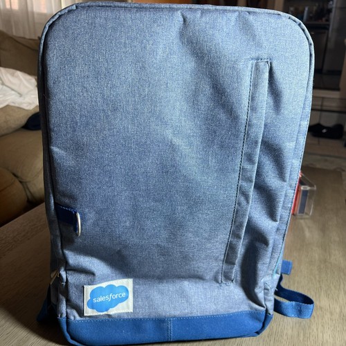Salesforce Dreamforce Blue Chambray Backpack Laptop Bag - 第 1/10 張圖片