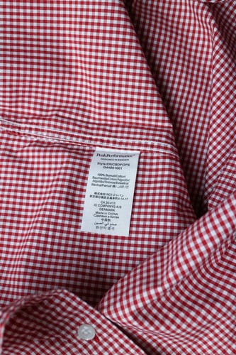 Peak Performance Men Casual Shirt Red Check Cotton size M - Picture 6 of 6