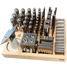 56pc Dapping Punch Set Jumbo Doming  Steel Swage Block Pro Jewelry Forming Kit