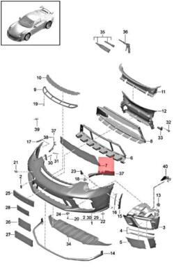 Genuine PORSCHE 991 Gt3 Rs Air Guide Grille Center 99150571180 | eBay