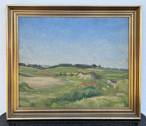 Oil Painting Impressionist Alfred Madsen Summer Landscape Denmark 1945 - Picture 2 of 14
