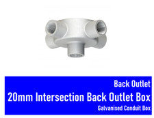 20MM GALVANISED METAL CONDUIT INTERSECTION BACK OUTLET CONDUIT BOX