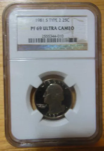 1981 S WASHINGTON QUARTER TYPE 2 25C PF69 UCAM ULTRA CAMEO NGC DCAM