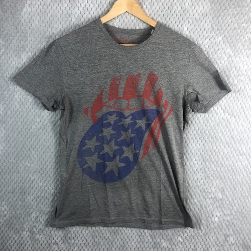 TU The Rolling Stones T-Shirt Herren Kurzarm USA Zunge Grafik Medium M