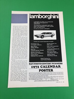 LAMBORGHINI ESPADA VINTAGE ORIGINAL PRINT AD ADVERTISEMENT PRINTED B2
