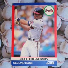 Vintage MLB 1991 Score Superstar Baseball Card #31 Jeff Treadway Atlanta Braves