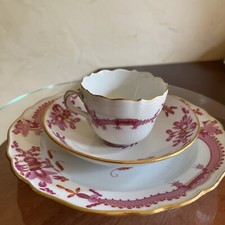Meissen Germany Pink Dragon Demitasse Cup and Saucer With Gold -MINT-1st Choice