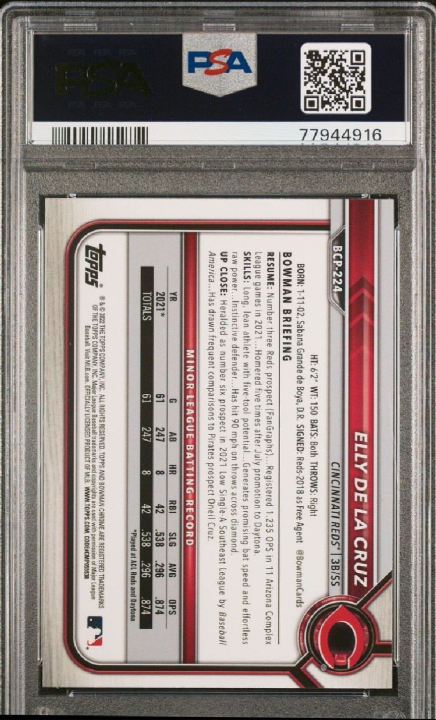 2022 Bowman Chrome Mega Box PSA 10 Elly de La Cruz 🔥 Cincinnati Reds eBay