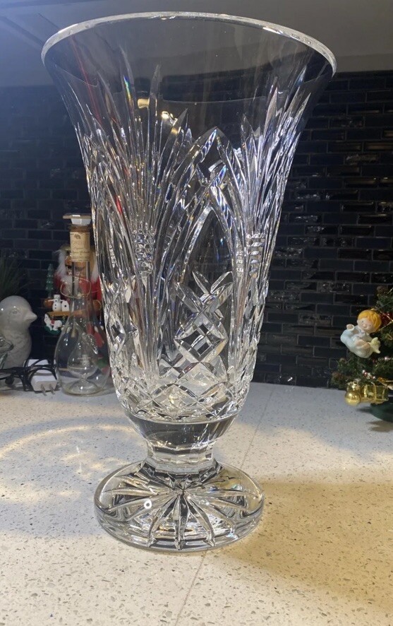 Huge Vintage WATERFORD Crystal 14” Heavy Footed Statement
