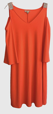 CB Women s Dress Size Small Cold Shoulder Perky Rose Rhinestones at Shoulder