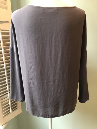 Camicetta donna Ann Taylor LOFT taglia XS extra small grigio-marrone manica 3/4 paillettes - Foto 4 di 6