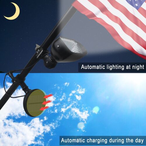 Flag Pole Light Solar Powered, House Pole Mounted Flag Light Mounting Bracket... - Picture 5 of 8