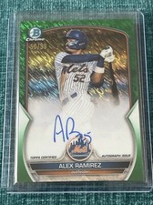 2023 Bowman Alex Ramirez Green Shimmer Auto  /99 NY Mets Chrome Prospect Auto💎