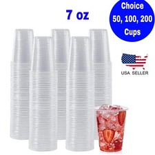 7 oz Clear Disposable Thin Wall Plastic Cups Party Translucent Cold Cups