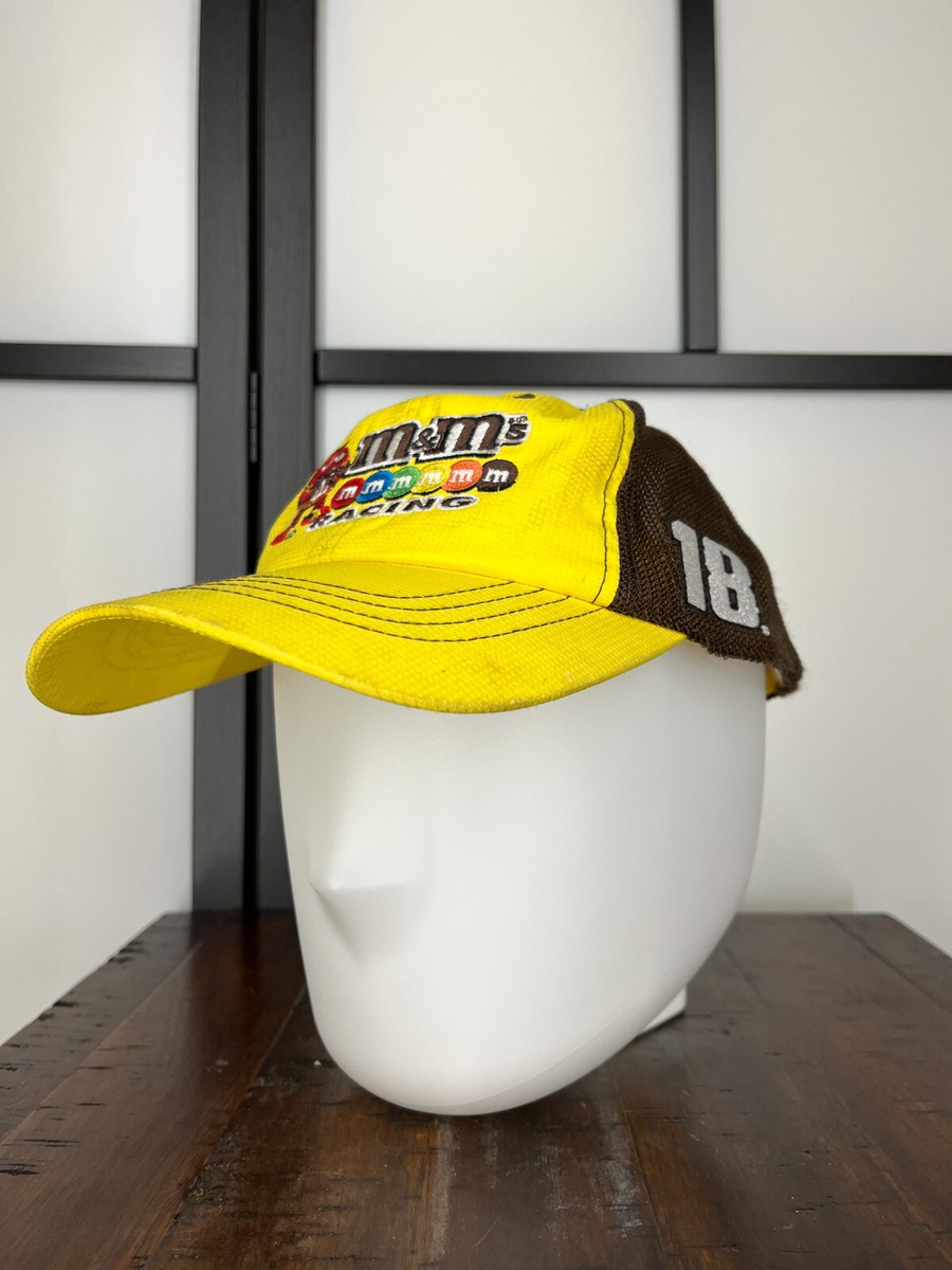 Nascar x M&M's Hat Cap Strap Back Youth Yellow Brown Back Mesh #18