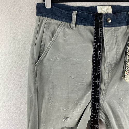 Koto Hose Herren 33 grau Eingrifftaschen distressed zerrissen Cord Hüfttaschen - Bild 10 von 21