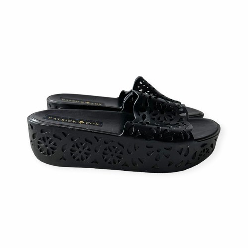 Vintage 90s Patrick Cox Black Jelly Flatform Wedge Slide, Size 38EU/7US - Picture 11 of 13