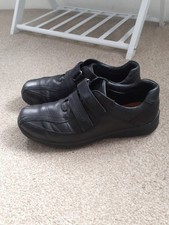 MENS HOTTER MEDWAY BLACK LEATHER SHOES SIZE UK 11 STD