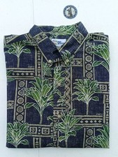 Reyn Spooner Hawaiian Traditionals Palm Shirt Men XL Cotton Blend Eddy-Y Aloha