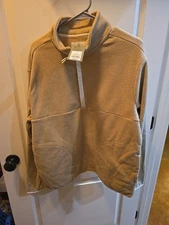 NEW Goodfellow & Co. Men's 1/2 Zip Polar Fleece Pullover Size Large NWT  Tan 