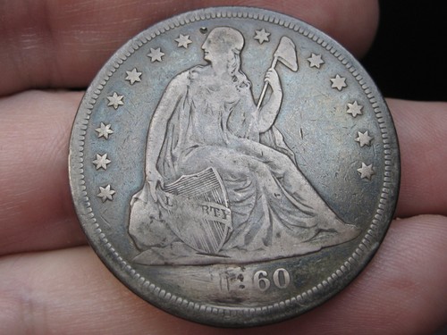 1860 O Seated Liberty Silver Dollar- New Orleans, Fine Details