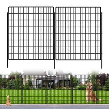 10 Panels Garden Fencing Animal Barrier, 33 in H X 24 ft L Dog Fence Outdoo...