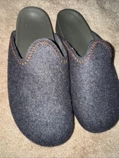 Size 11 - Commbi The Woolie Burro Mule - Gray/navy blue  - Mens New Shoes Slides