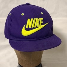 Nike True Purple Chartreuse Youth Snapback Hat Cap Embroidered NIKE W Swoosh