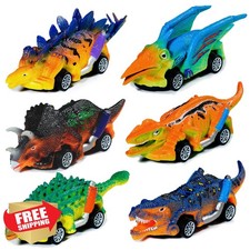 Dinosaur Pull Back Cars 6Pcs Dino Toys for Kids Age 3-5 Toddlers Party Favors